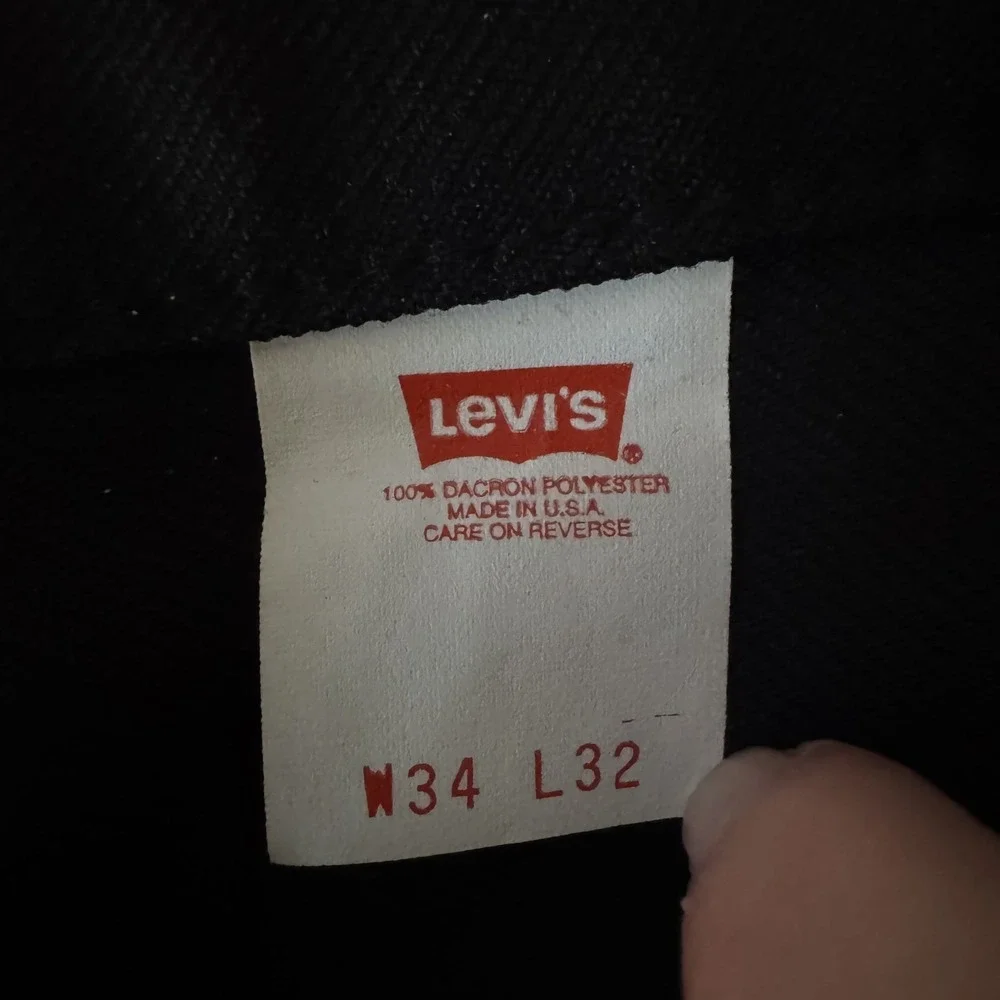 Levi's Mens Pants Vintage 1996 Flat Front Slacks Classic Black Made in USA 34X32